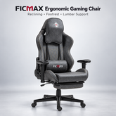 FICMAX Ergonomic Gaming Chair with Footrest – Reclining High Back Office Chair Vintage Brown