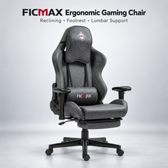 FICMAX Ergonomic Gaming Chair with Footrest – Reclining High Back Office Chair Vintage Brown