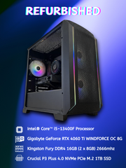 Pre-owned Intel I5-13400F with RTX 4060 Ti Gaming PC Desktop