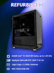 Pre-owned Intel I5-8400 with GTX 1660 Ti Gaming PC Desktop